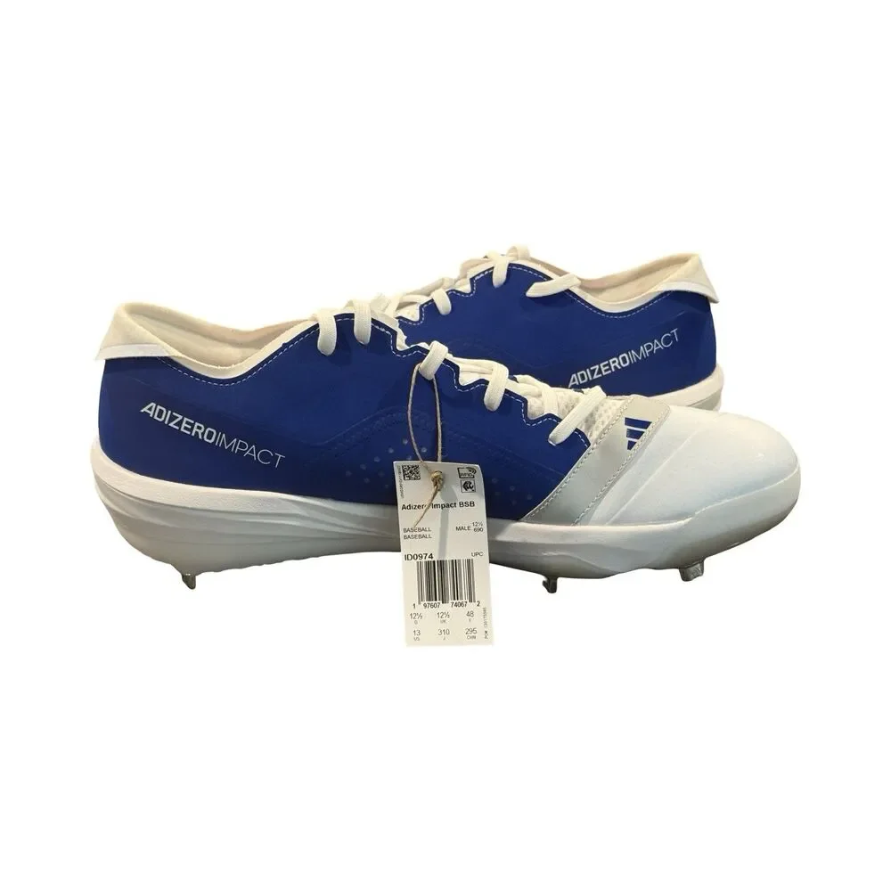 Size 13 Adidas Adizero Impact White Blue Mens Baseball Cleats ID0974